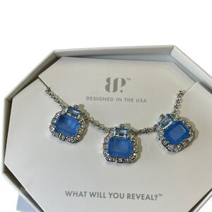 Bomb Party  “Forever Your Muse” Ocean Blue Quarts/Rhodium NK86128 NIB